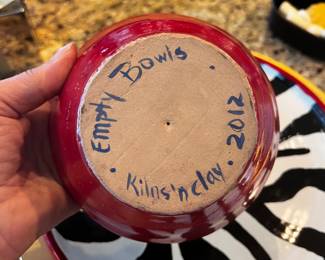 Empty Bowls by Kiln's Clay hand made 2012