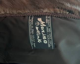 Vintage Manlio Mink Fur Coat with Tiger-Stripe Pattern – Genuine Blackglama Mink