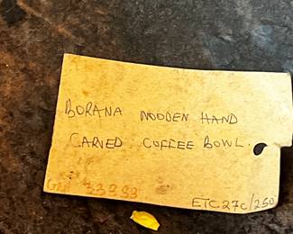 Borana wooden hand carved coffee bowl antique 