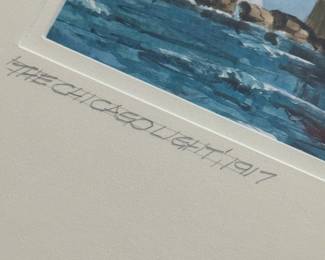 The Chicago Light 1917 – Nautical Lighthouse Artwork with Sailboats