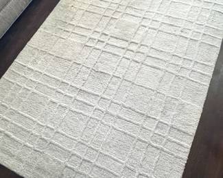 Contemporary Bashian Area Rug – Cream Geometric Lattice Pattern