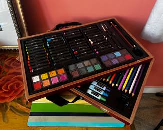 Pastel art set pencils watercolors 