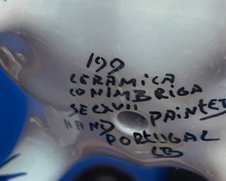 Hand made and hand painted limited edition Portugal ceramica Conimbriga