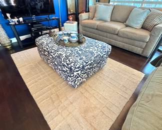 Modern Living Room Set – Sofa, Ottoman, Area Rug & Entertainment Stand