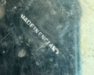 Made in England with Ornate Rim & Finial Handle