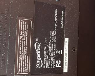 Supersonic 19" widescreen LCD TV