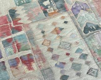 Retro Chaise Lounge – Colorful Patterned Fabric, Tufted Backrest