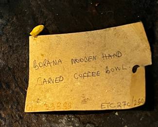 Borana wooden hand carved coffee bowl