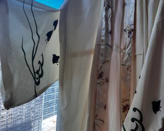 Hand made silk kimono sleeve robe