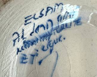 Signed Turkish Pottery Bowl – Ecsam Atölyesi Handcrafted Ceramic – Marked Base