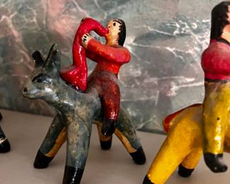 Traditional Mexican folk art figures 'Barro Betus" tanala Santa Cruz de la Huertas