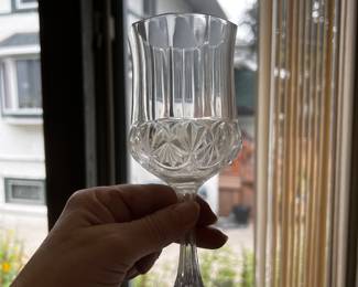 Vintage crystal D'Argues-Durand Longchamp Wine glasses
