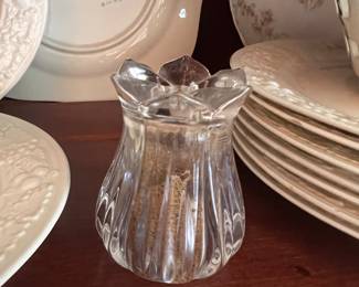 Gorham Lotus salt and Pepper Crystal shakers