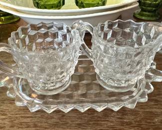 American Pattern by Fostoria cubist glass