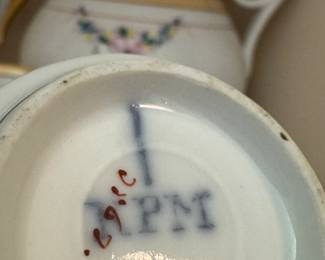 Antique KPM teapot and 2 cups Germany
