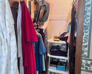 Closet filled with women clothing