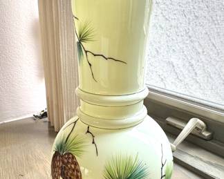 Vintage hand blown Art vase ruffled edge
