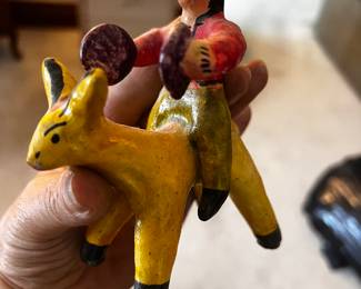 Traditional Mexican folk art figures 'Barro Betus" tanala Santa Cruz de la Huertas
