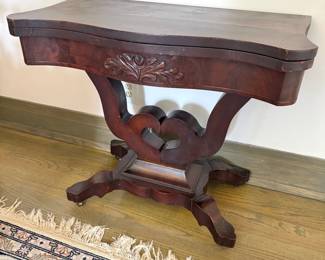 Late 19th c Empire-Style Swivel Top Game Table mahogany