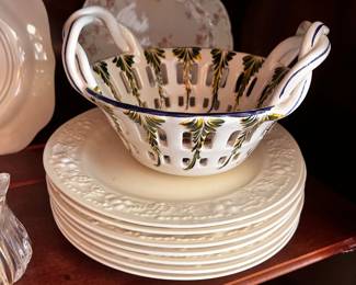 VTG RCCL Hand painted porcelain andHomer Lauglin Eggshell set plates