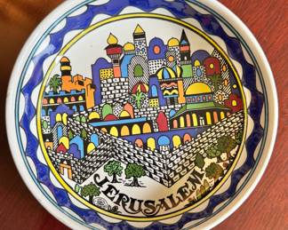 J. Tamimi hand painted plate Jerusalem