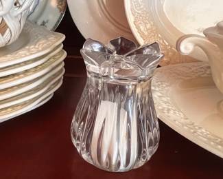 Gorham Lotus salt and Pepper Crystal shakers