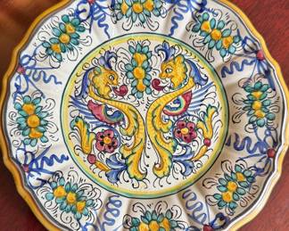 Deruta Raffaellesco ceramic plate hand painted from town of Deruta