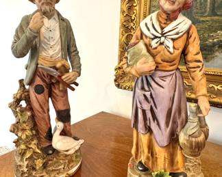 Vintage Japan porcelain bisque Old Man & a Woman ArtMark