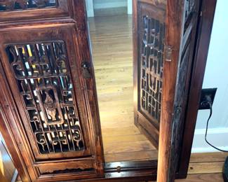 Chinese framed window mirror