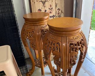Teak plant holders