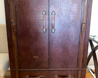 Alligator leather entertainment center