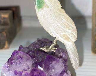 Quartz Crystal with parrot