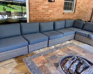 Outdoor sectional with cushions 