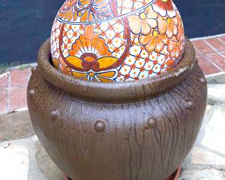 Flower pot and large balls