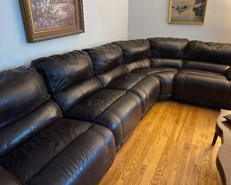 Leather sectional sofa