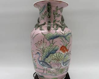 Vintage pink Chinese lamp