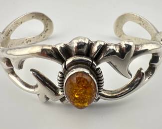 Navajo FL Begay sterling, amber cuff