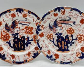 Pair of Imari ironstone plates