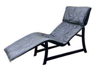 Westnofa black leather lounger
