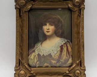 Art Nouveau frame with convex glass