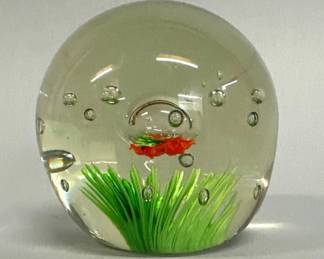 Paperweight with goldfish