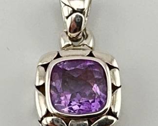 John Hardy sterling and amethyst pendant