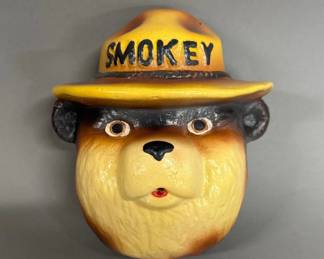 Smokey the Bear chalkware string holder