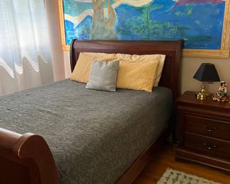 Louis Philippe queen sleigh bed 