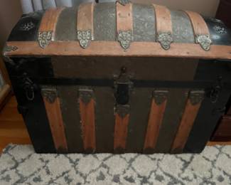 Camelback steamer trunk