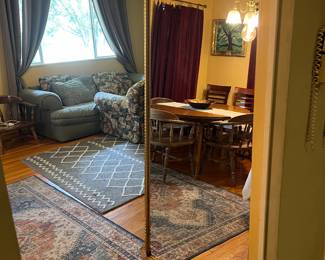 Beautiful floor mirror, rugs