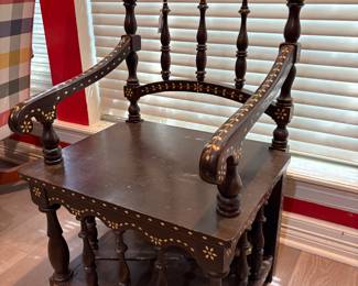 Beautiful inlay wood "chieftain chair"
