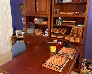 Solid wood desk and credenza