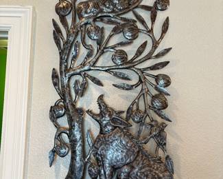 Hammered tin wall art