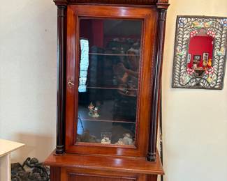 Victorian style glass display cabinet